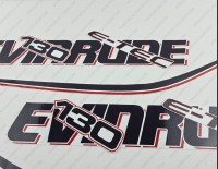 Evinrude 130HP E-tec 2009-2013 White Cowl Outboard Decal Kit